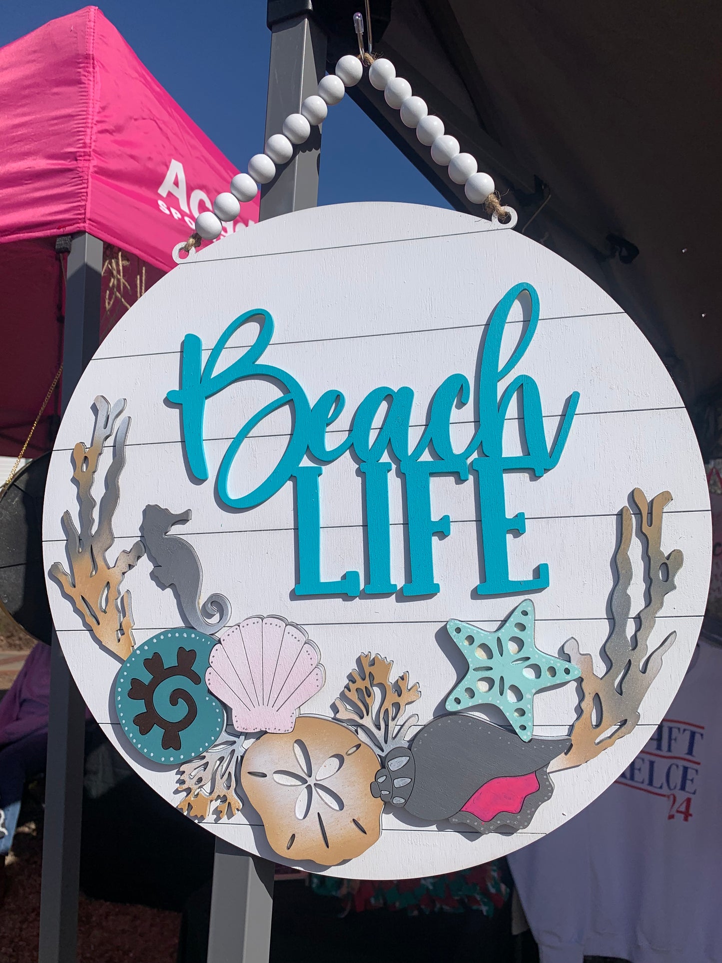 Beach Life 18" Wood Door Sign, Door Decor, Beach Theme Sign, Home Decor, Wall Hanging