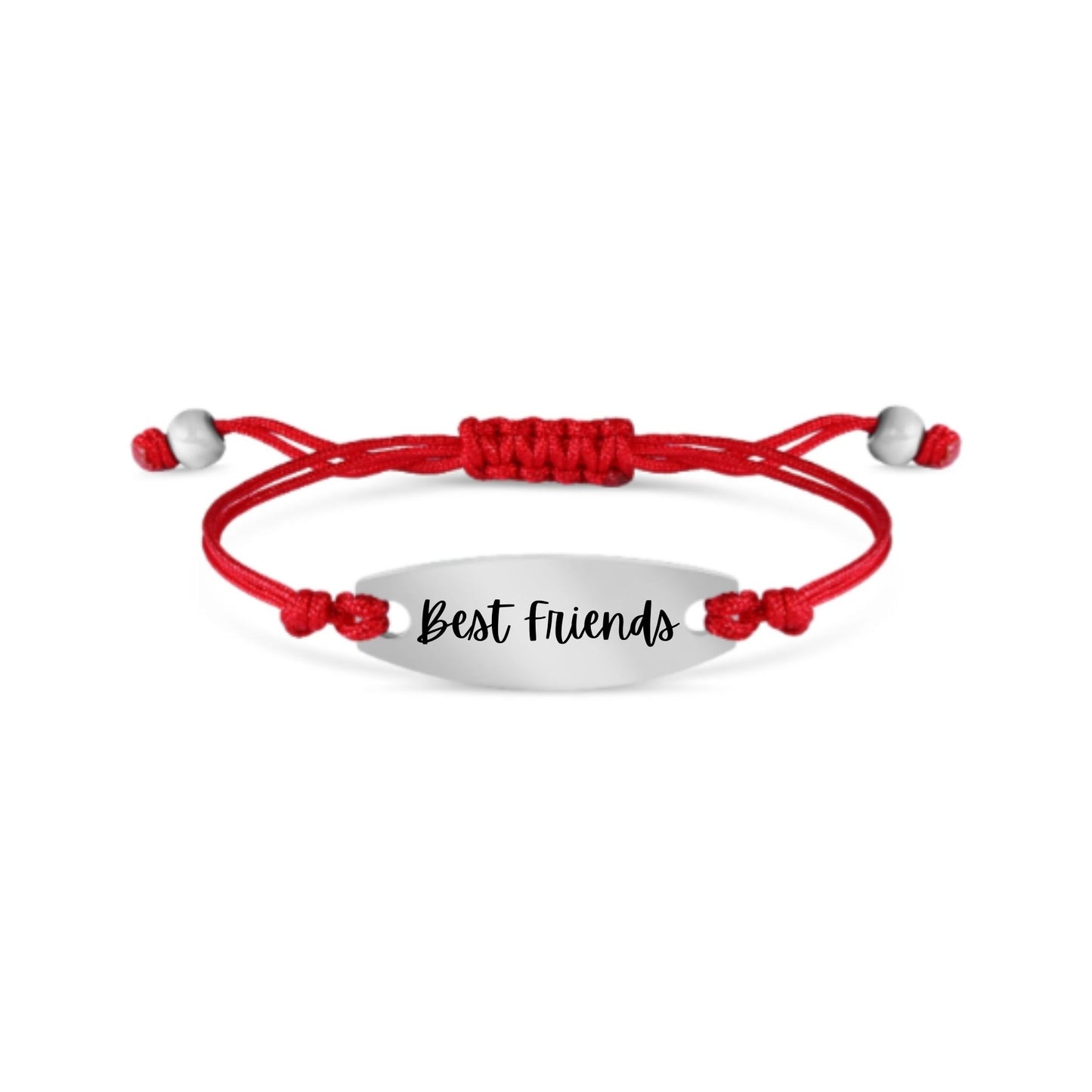 Custom Engraved Stainless-Steel Oval ID Friendship Bracelet