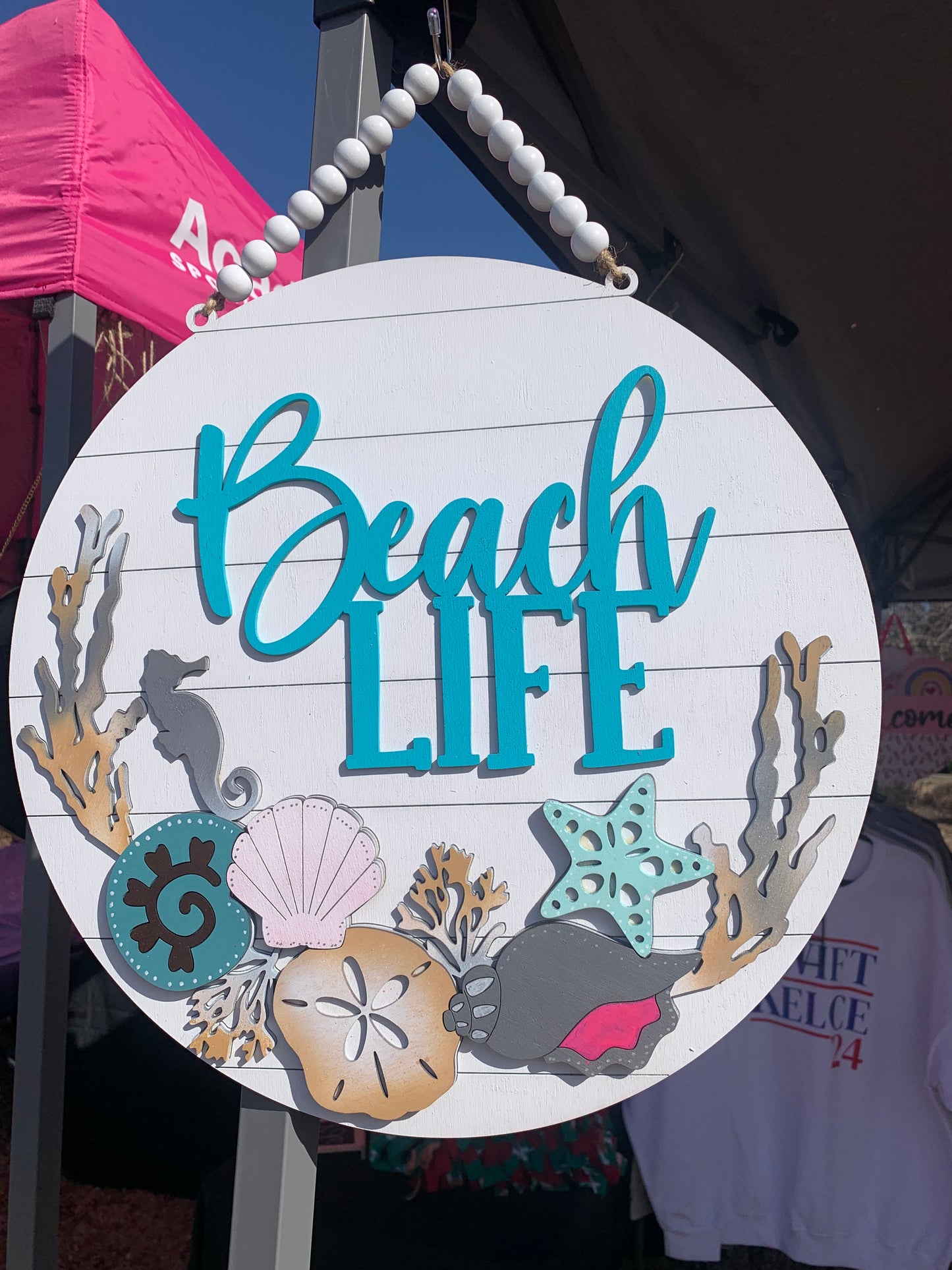 Beach Life 18" Wood Door Sign, Door Decor, Beach Theme Sign, Home Decor, Wall Hanging