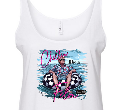 Chillin Like a Felon Ladies Festival Tank, Trump Tank, Trump 2024