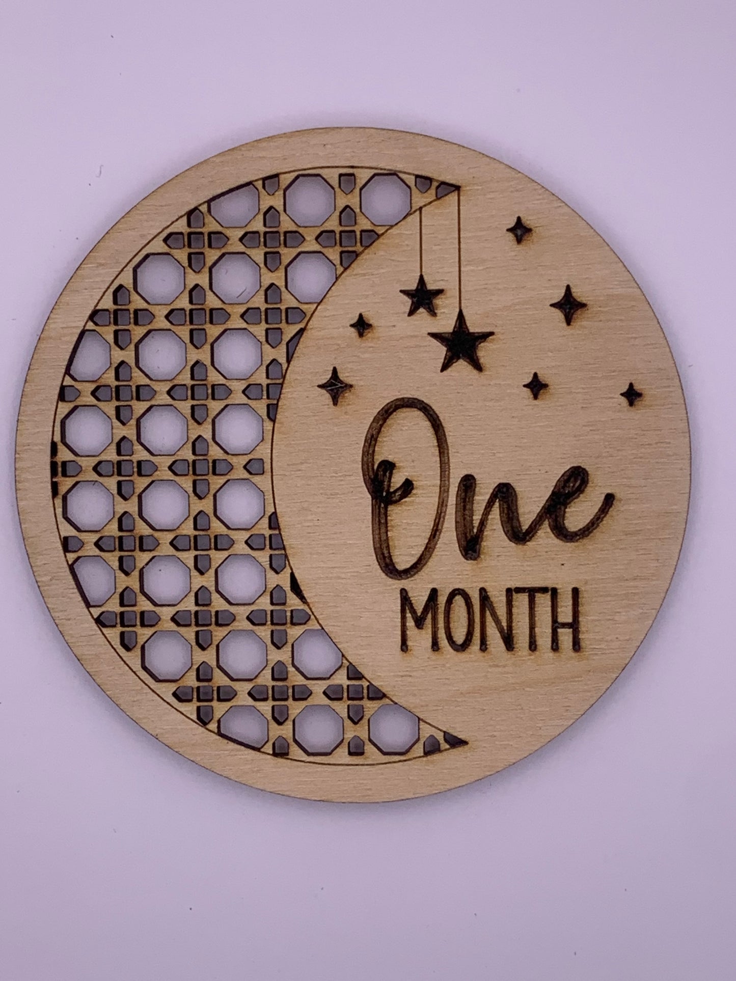 Baby Monthly Milestone Marker Discs with Personalization, Engraved Wood Monthly Milestone Markers