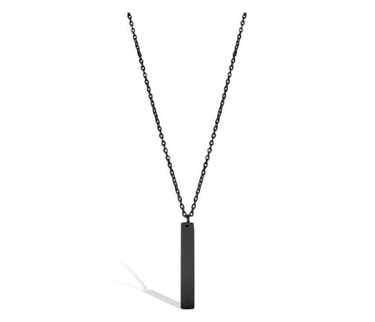 Custom Engraved Vertical Stainless Steel Bar Necklace