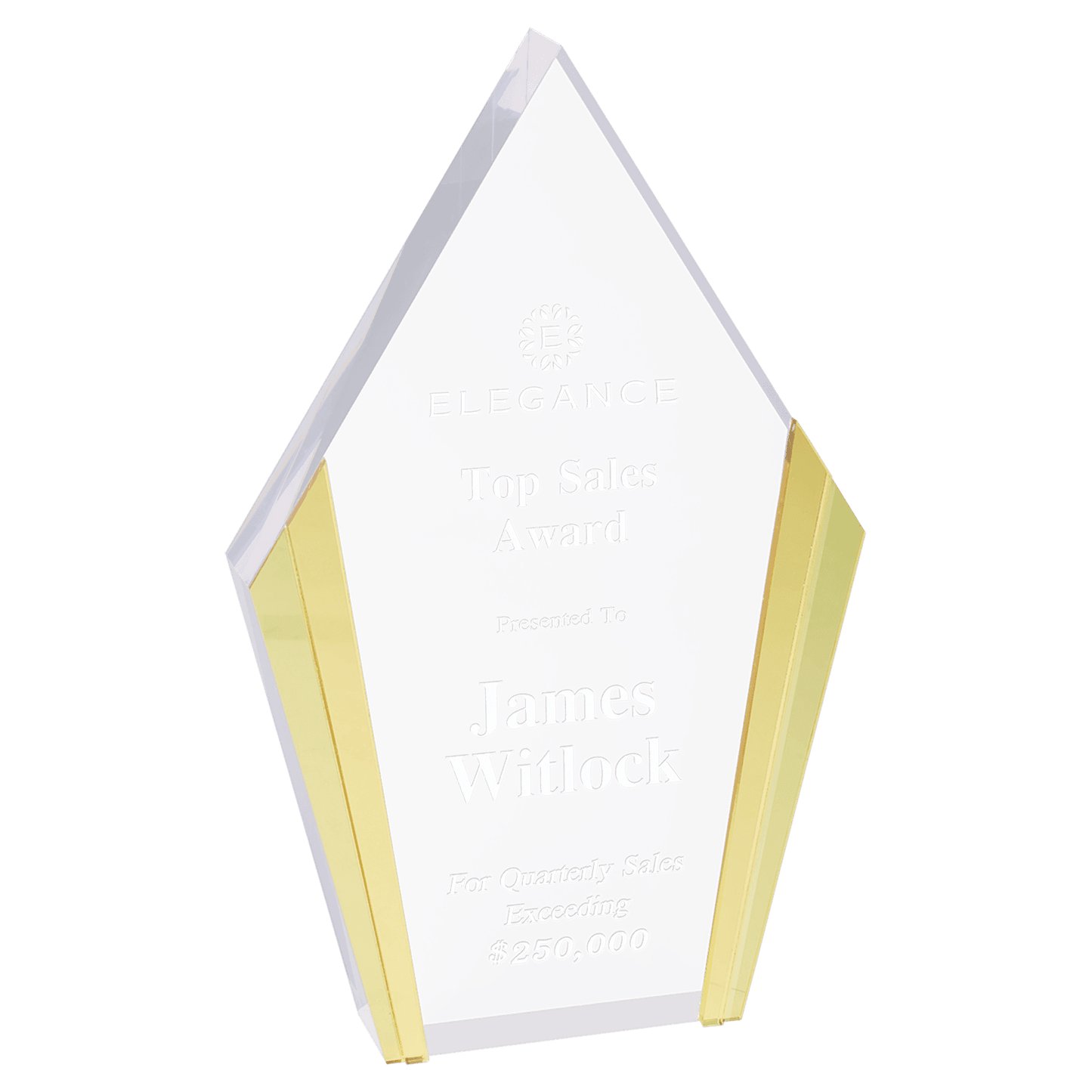 Diamond Acrylic Trophy Engraved