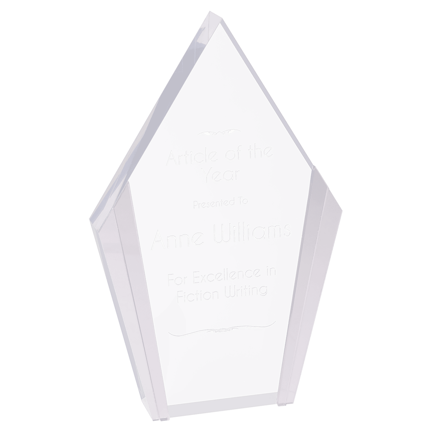 Diamond Acrylic Trophy Engraved