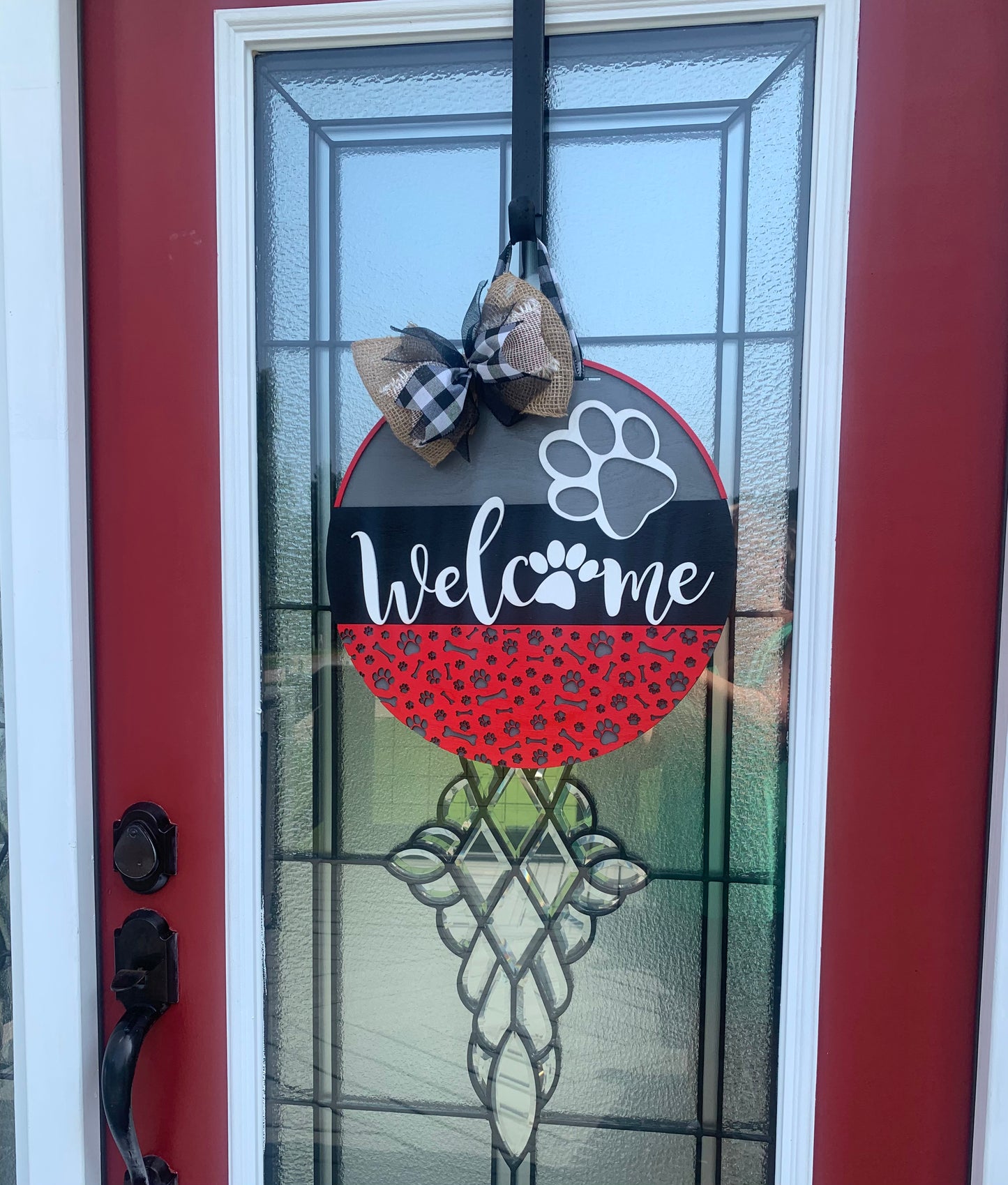 Front Door Decor | Welcome We Hope You Like Dogs | Year Round Wreath-Dog-Dog Door Hanger-Door Wreath-Dog Door Sign