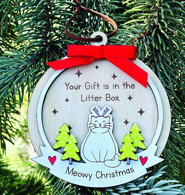 Cat Gift Ornament. Funny Cat Ornament.