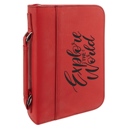 Leatherette Book/Bible Cover with Handle & Zipper