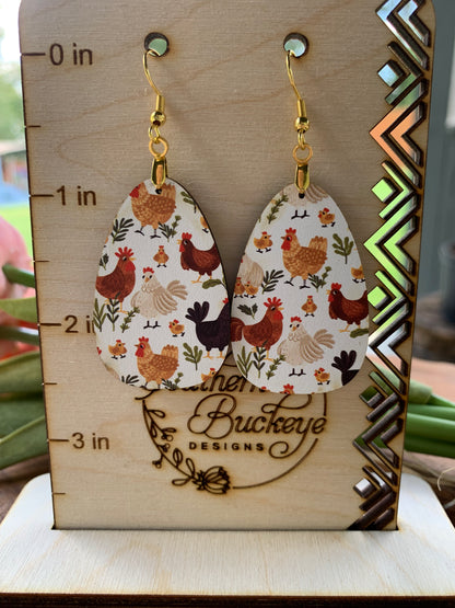 Chicken Earrings-Cute Animal Earrings-Chicken Lover Earrings