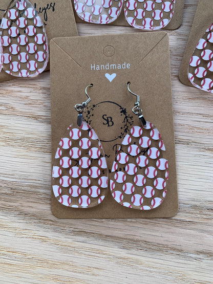 Acrylic Baseball Earrings