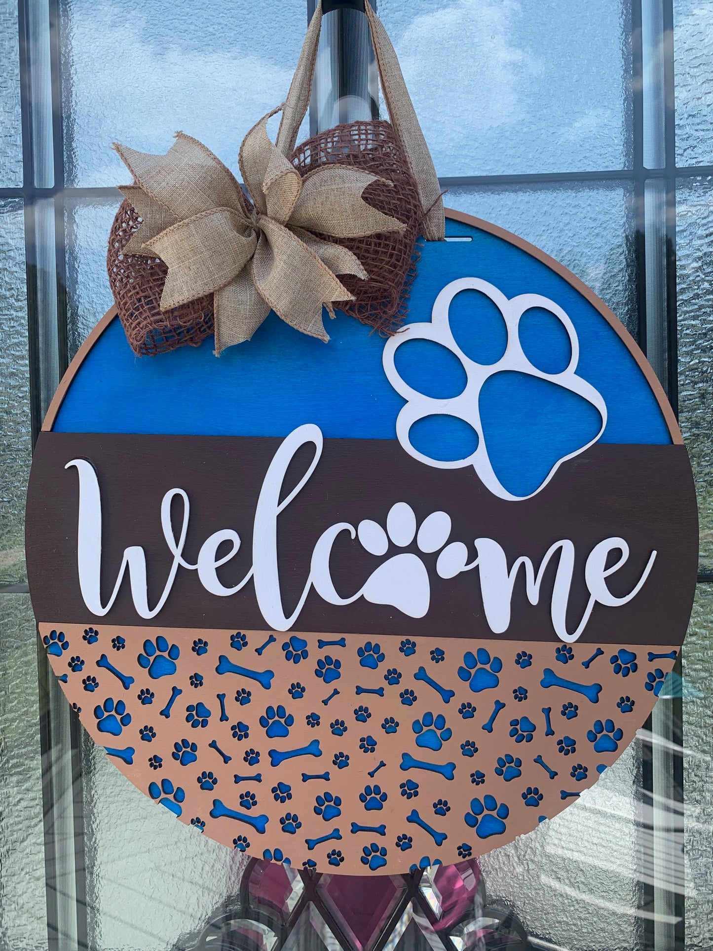 Front Door Decor | Welcome We Hope You Like Dogs | Year Round Wreath-Dog-Dog Door Hanger-Door Wreath-Dog Door Sign