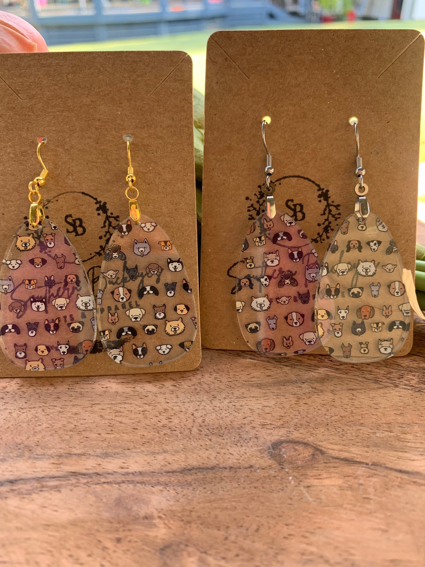 Clear Acrylic Dog Earrings-Cute Animal Earrings-Dog Lover Earrings