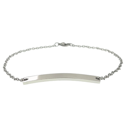 Custom Engraved Stainless Steel Curved Bar Bracelet/Anklet